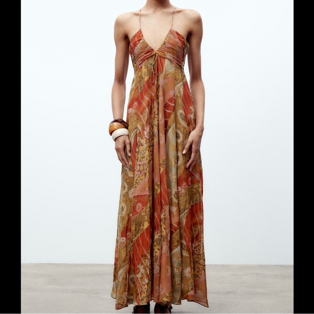 Zara Boho Paisley Maxi Dress